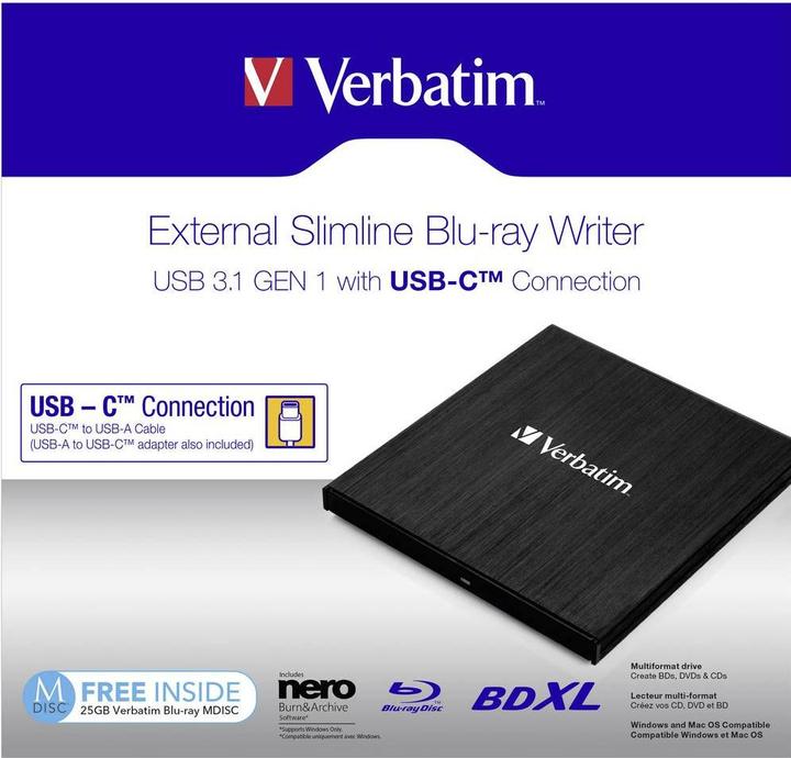 Actual product image Verbatim Slimline (Blu-ray burner)