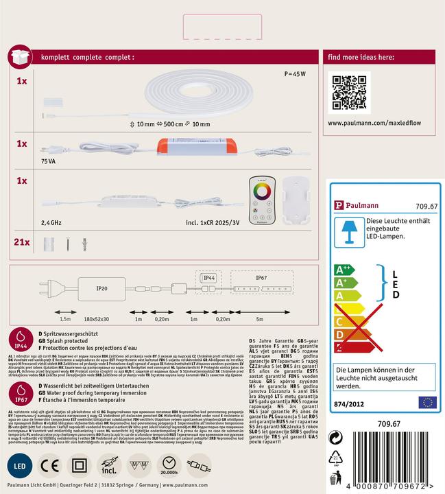 Immagine prodotto Paulmann Set di strisce MaxLED Flow (Multicolore, 500 cm, Interno)