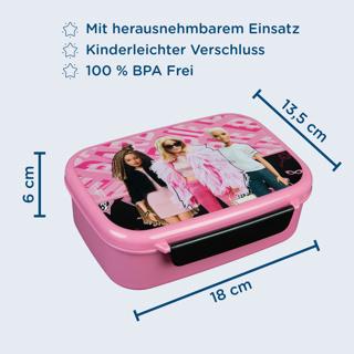 Productafbeelding Scooli Lunchbox Barbie Roze/Zwart, Soort materiaal: Kunststof