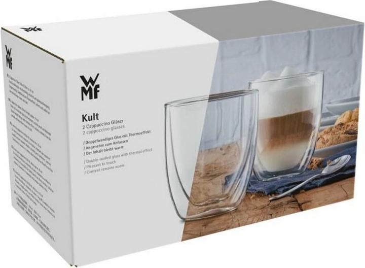 Productafbeelding WMF Dubbelwandige Cappuccino Glazen Set 2st Thermos Glazen 250ml Cult Drijvend Effect (250 ml, 2 x)