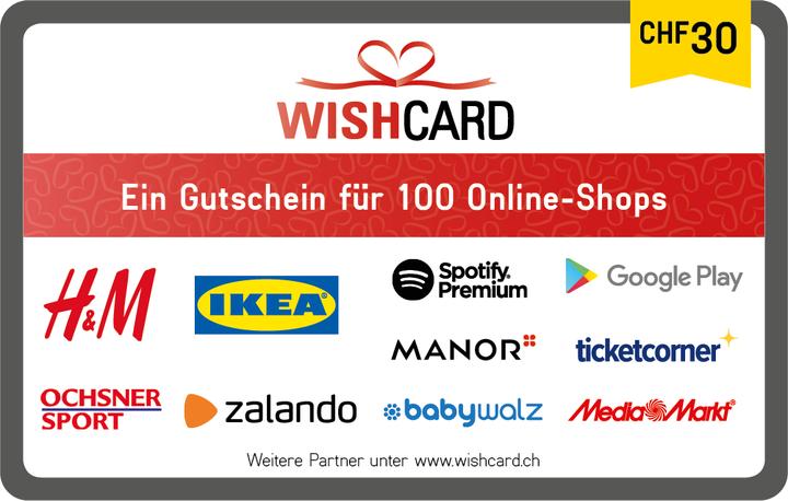 Produktbild Wunschgutschein Wishcard (30 CHF)