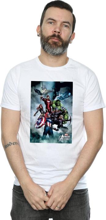 Actual product image Mens Avengers Assemble Team Montage T-Shirt (XXL)