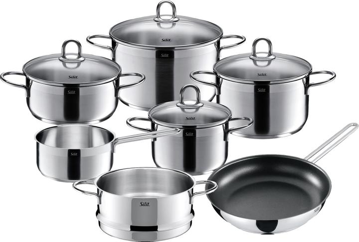 Actual product image Silit Pot set 7pcs. diamond (Pan set + pot set, Stainless steel)