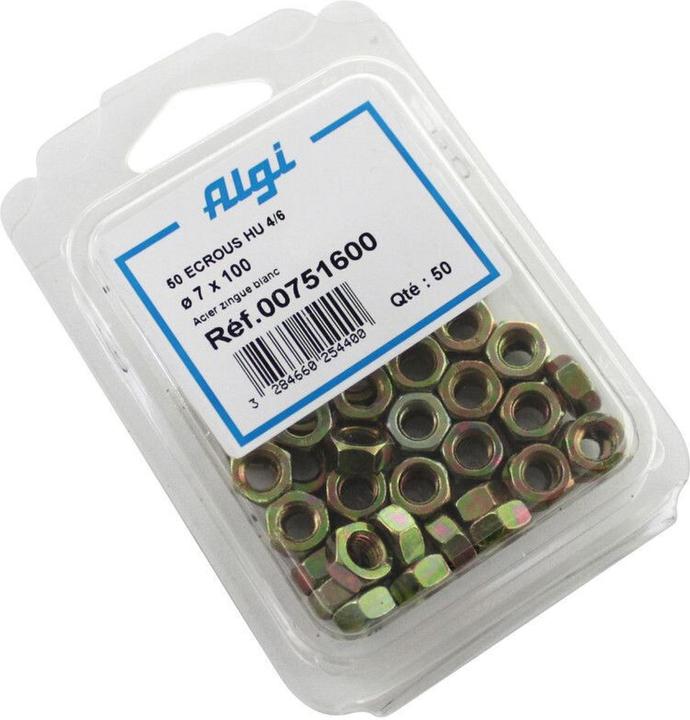 Image du produit Algi Blister de 50 écrous 6 pans