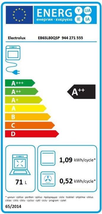 Energy Label Electrolux EB6SL80QSP