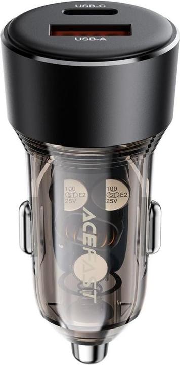 Actual product image Acefast B12 car charger 60W USB-A / USB-C - black