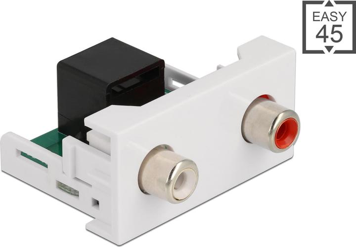Delock Easy 45 Modul 2 x Cinch Buchse zu RJ45 Buchse 22,5 x 45 mm (Klinkenadapter)
