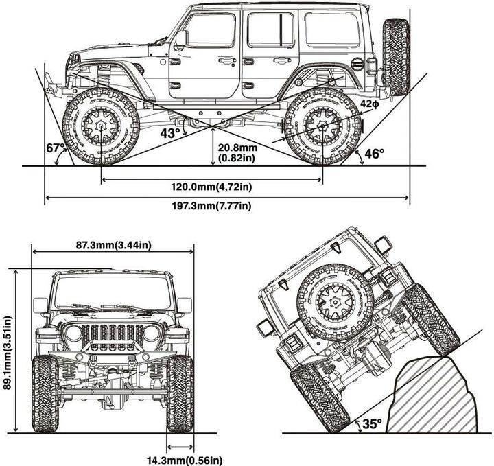 Image du produit Kyosho Scale Crawler Mini-Z Jeep Wrangler Rubicon Mojito ARTR, 1:24 (RTR Prêt à fonctionner)
