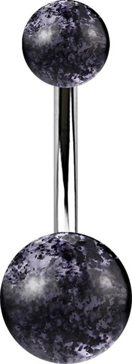 Immagine prodotto Star Piercing Banana argento con due sfere glitterate nere (Acrilico, senza ottone, Acciaio chirurgico 316L)