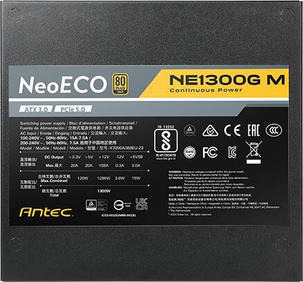 Actual product image Antec Power supply NE1300G M EC ATX3.0 Modular (1300W) 80+ Gold retail (1300 W)