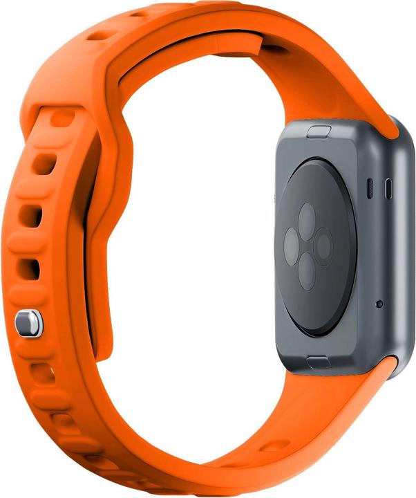 Actual product image 3MK Silicone Watch Strap pomarańczowy/ orange dla Apple Watch 42/44/45/49mm (Silicone, Stainless steel)