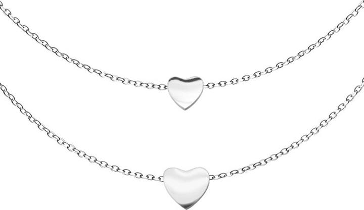 Produktbild Star Piercing Kette silber Anhänger zwei Herzen (ohne Messing, Chirurgenstahl 316L)
