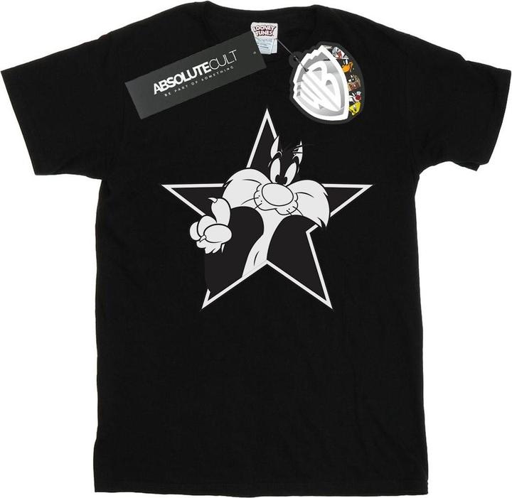Actual product image Looney Tunes Mens Sylvester Mono Star T-Shirt (S)