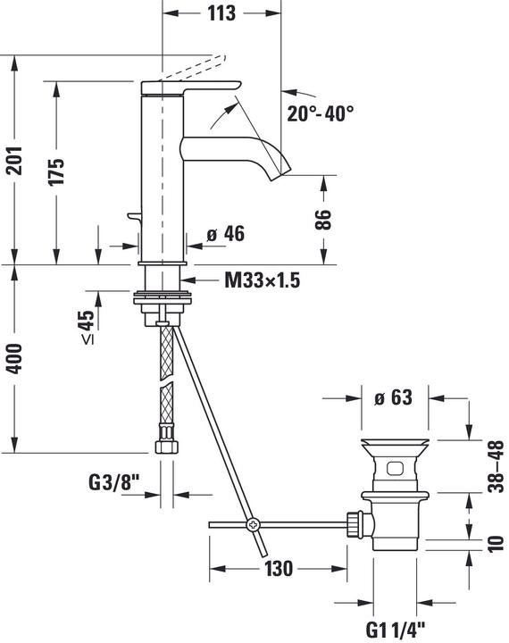 Valori nutrizionali e ingredienti Duravit C.1 Miscelatore monocomando per lavabo
