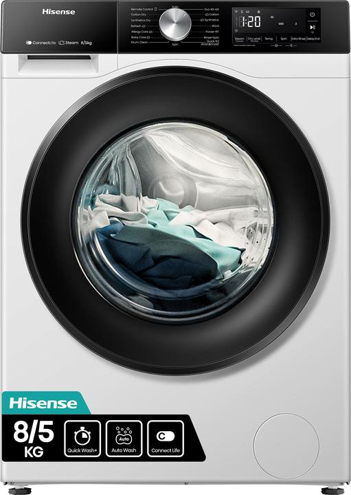 Hisense WD3S8043BW3 Freistehender Waschtrockner 8Kg