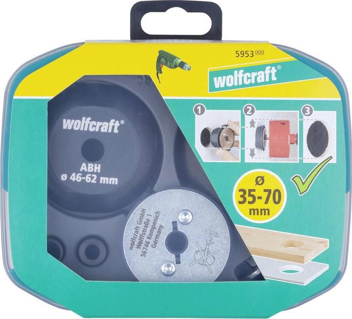 Produktbild wolfcraft wolfcraft 1 Aufbohrhilfeset Ø35-70mm (70 mm)