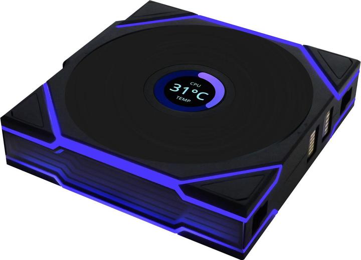 Actual product image Lian-Li UNI FAN TL Wireless LCD Lüfter, ARGB, PWM, 3er-Pack inkl. Controller - 120 mm, schwarz (120 mm, 3 x)
