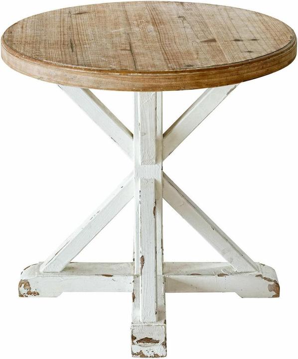 Actual product image Loberon Frapelle side table antique white/brown (H, 60 cm)