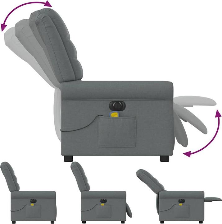 Produktbild VidaXL Massagesessel Elektrisch Dunkelgrau Stoff