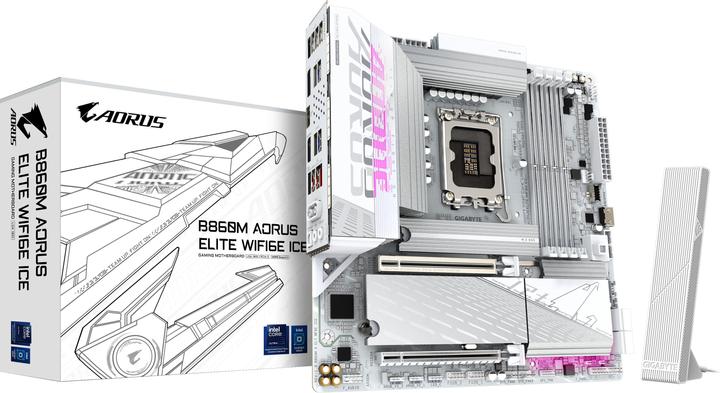 Actual product image Gigabyte B860M AORUS ELITE WIFI6E ICE (LGA 1851, Intel B860, mATX)