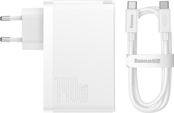 Productafbeelding Baseus GaN5 Pro Snellader 2C+U 140W EU Wit (140 W)