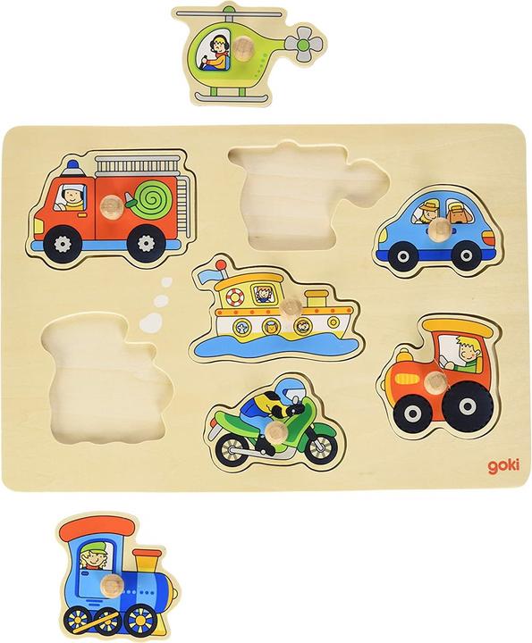 Produktbild Goki Hölzerne Bubble Puzzle-Fahrzeugen (7 Teile)