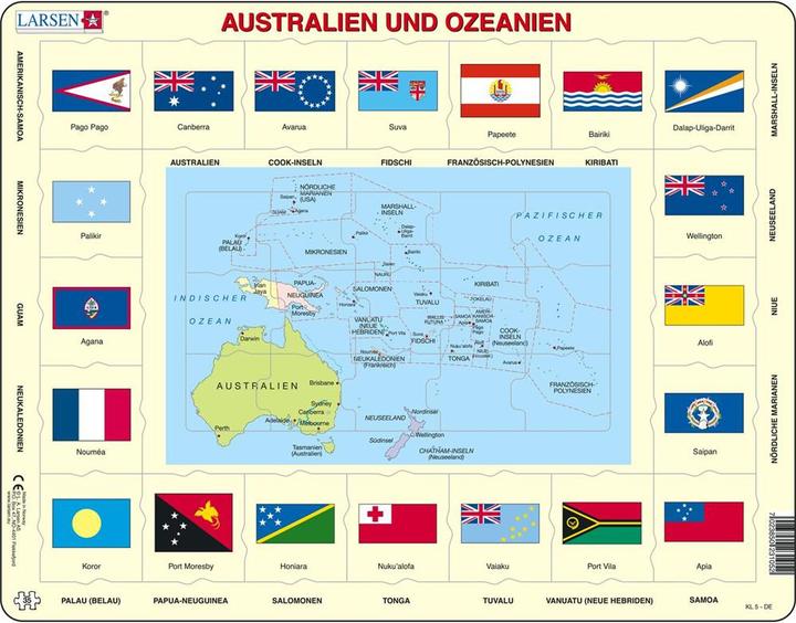 Immagine prodotto Larsen Mappa/Bandiera - Australia e Oceania (35 pezzi)