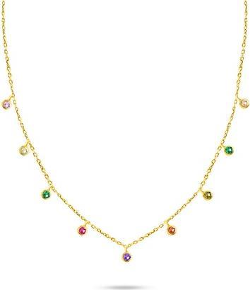 Produktbild Brilio Silver - Gold-plated necklace with colored zircons NCL60Y