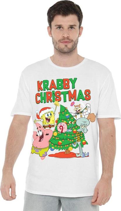 Immagine prodotto Spongebob Squarepants Decorating Maglietta Albero di Natale Uomo (M)