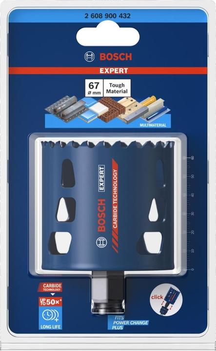 Actual product image Bosch Professional Zubehör EXPERT Tough Material hole saw, 67 x 60 mm (67 millimetres)