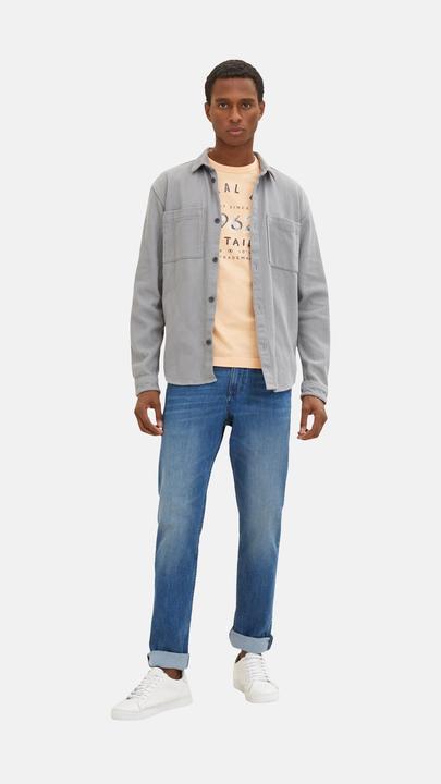 Image du produit Tom Tailor T-Shirt Gestreiftes Kurzarmshirt mit Rundhalsausschnitt und Print (XXL)