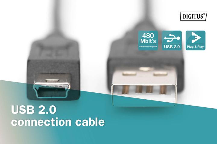 Actual product image Digitus USB A – USB Mini B (3 m, USB 2.0)