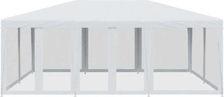 Immagine prodotto VidaXL Partyzelt Pavillon Festzelt mit 10 Mesh-Seitenteilen Weiss 6x4m HDPE (600 cm, 400 cm)