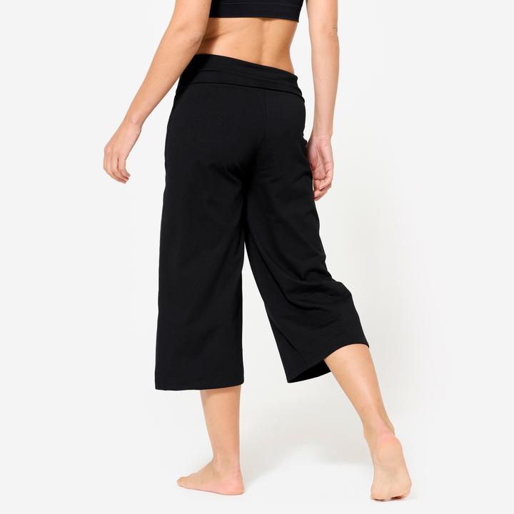 Actual product image Kimjaly Yoga Caprihose Damen hoher Bund - tiefschwarz (3XL)