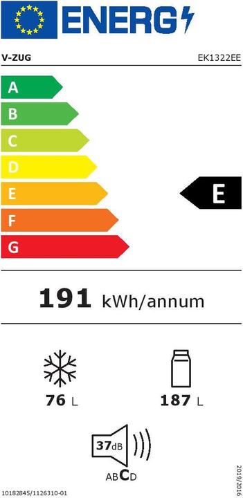 Energie-Label V-Zug Classic eco KCLileco (263 l)
