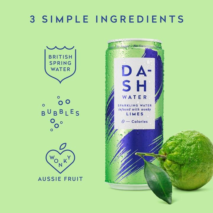 Image du produit Dash Water Eau pétillante au citron vert (12 x 33 cl)