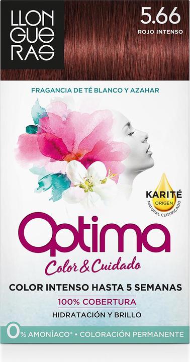 Image du produit Llongueras OPTIMA couleur de cheveux #5.66-deep intense red (Rouge intense profond)