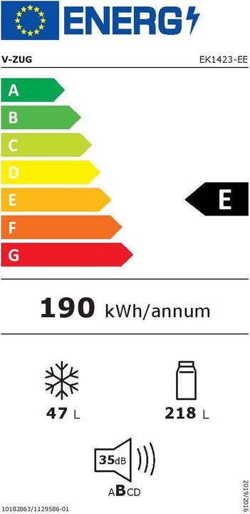 Energie-Label V-Zug Cooltronic eco KCireco (265 l)
