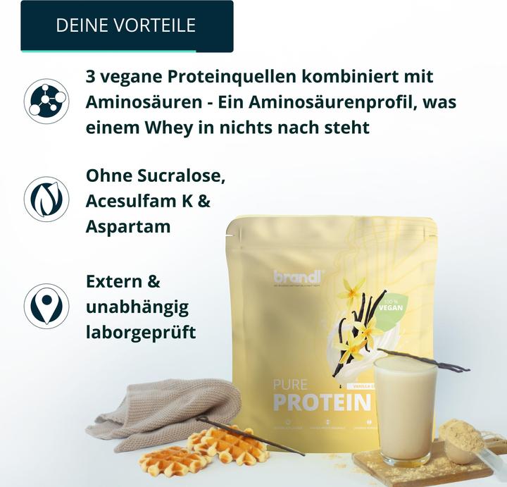 Produktbild Brandl Pure Protein Vegan (Vanille, 1 Stk., 1000 g)