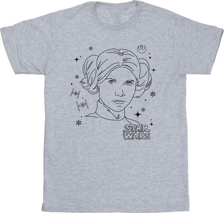 Star Wars Episode IV: A New Hope Leia Christmas Sketch TShirt Mädchen