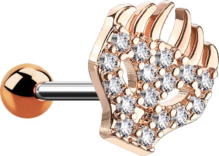 Produktbild Star Piercing Micro Barbell rosegold Flammenkopf (Chirurgenstahl 316L, Messing)