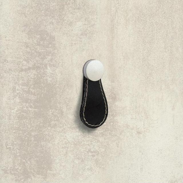 Produktbild Hettich Knopf Galati Leder schwarz