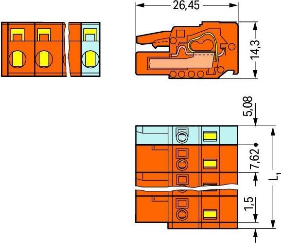 Produktbild Wago Kontakttechnik Federleiste 231-702/026-000