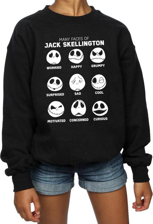 Produktbild Disney Nightmare Before Christmas The Many Faces Of Jack Sweatshirt Mädchen (140, 146)