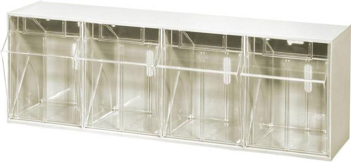 Allit Hinged tray magazine VarioPlus ProFlip 4, whiteHinged tray magazine, PS.4 removable trays (60 x 24 x 20 cm)