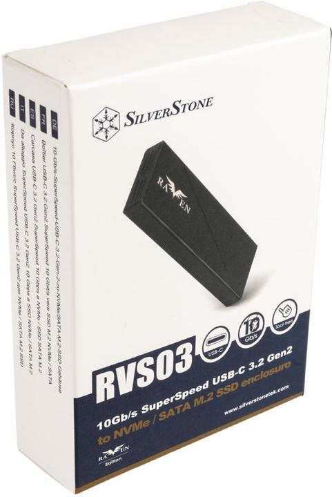 Produktbild Silverstone SST-RVS03 M.2 SSD-Gehäuse, USB-C (M.2 2280)