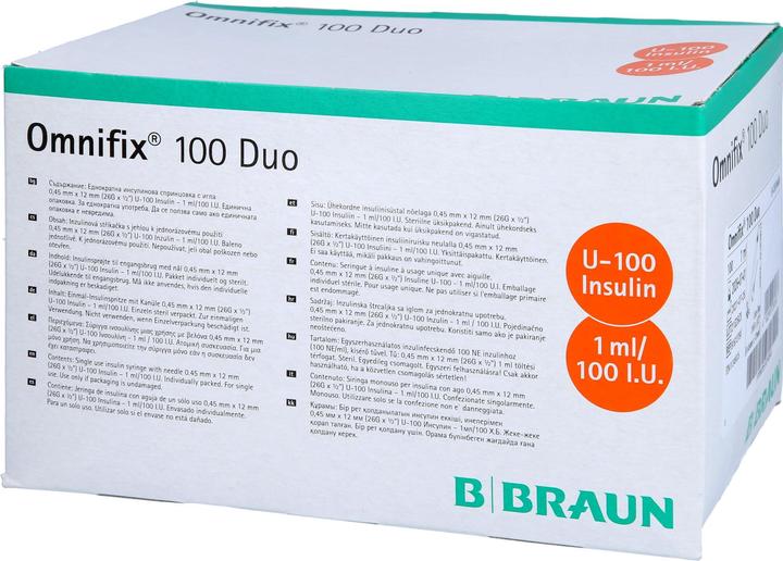 Immagine prodotto B.Braun Insulin 1 ml duo mit Kanüle G26 (Siringa di insulina)