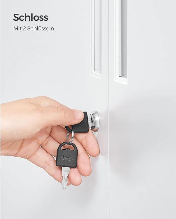 Immagine prodotto Songmics Metall-Lagerschrank 40 x 80 x 90 cm, Weiss (80 x 90 x 40 cm)