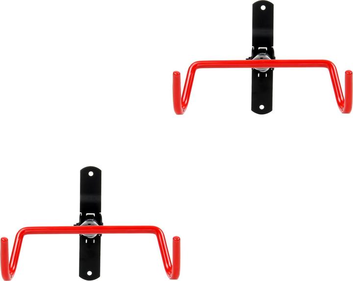 Image du produit Wiltec Jeu de 2 Support mural pliable pour vélos Suspension du cadre Capacité de charge par crochet 30 kg