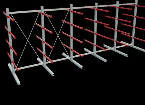 Immagine prodotto Schulte Lagertechnik K 6000 scaffale base a sbalzo 6 montanti - 2 lati